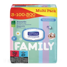 Septona Promo Family Dermasoft Μωρομάντηλα για Όλη την Οικογένεια με Χαμομήλι 3x100 Τεμάχια [2+1 Δώρο]