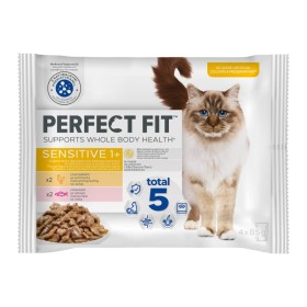 PERFECT FIT Sterilised Sensitive Υγρή Τροφή για Γάτες σε Φακελάκι με Κοτόπουλο & Σολομό 4x85g