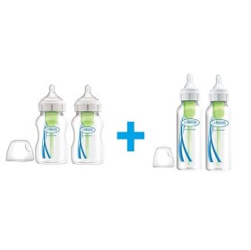 DR BROWNS Baby bottle Plastic Options+ 330ml 2 Pieces & Baby bottle Plastic Options+ 270ml 2 Pieces