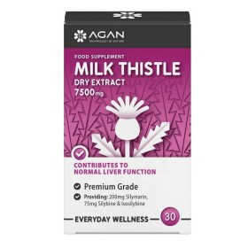 AGAN Milk Thistle Dry Extract 7500mg with Milk Thistle Extract 30 Capsules