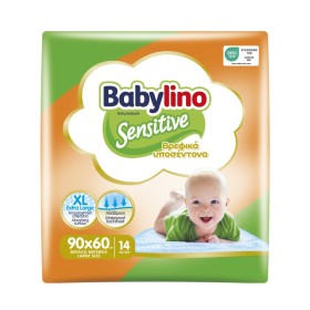 Babylino Sensitive Baby Bedpads Large Βρεφικά Υποσέντονα 90x60cm 14 Τεμάχια