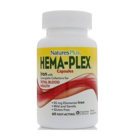 NATURES PLUS Hema Plex with Anti-Anemia Iron 60 Herbal Capsules