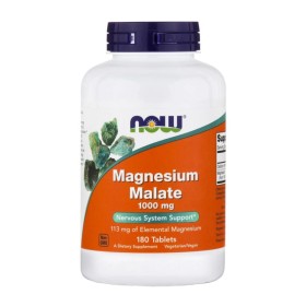 Now Magnesium Malate 1000mg Συμπλήρωμα με Μαγνήσιο για Υποστήριξη της Καρδιάς κατά της Κόπωσης 180 Ταμπλέτες