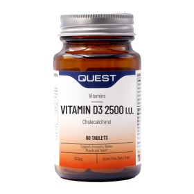 Quest Vitamin D3 2500 Iu για Ανοσοποιητικό & Μυοσκελετικό & Οστά & Δόντια 60 Τάμπλετες Quest Vitamin D3 2500 Iu για Ανοσοποιητικό & Μυοσκελετικό & Οστά & Δόντια 60 Τάμπλετες