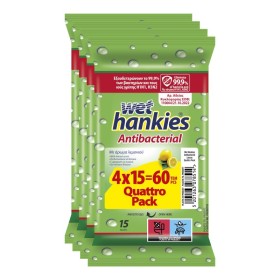 Wet Hankies Promo Antibacterial Lemon Αντιβακτηριδιακά Μαντηλάκια με Άρωμα Λεμόνι 4x15 Τεμάχια Wet Hankies Promo Antibacterial Lemon Αντιβακτηριδιακά Μαντηλάκια με Άρωμα Λεμόνι 4x15 Τεμάχια