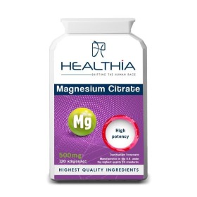 Healthia Magnesium Citrate 500mg για την Καλή Λειτουργία του Νευρικού Συστήματος 120 Κάψουλες