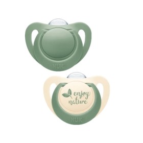 Nuk Care For Nature Ορθοδοντικές Πιπίλες Σιλικόνης για 18-36m Πράσινη & Μπεζ 2 Τεμάχια [10.739.779]