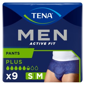 TENA Pants Men Active Fit Size Medium Men's Protective Incontinence Underwear 9 Pieces