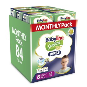 BABYLINO Pants Cotton Soft Unisex No8 Extra Extra Large 20kg 84 Pieces [Monthly Pack]