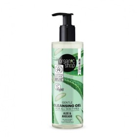 ORGANIC SHOP Gentle Cleansing Gel Aloe & Avocado Καθαριστικό Τζελ Προσώπου 200ml