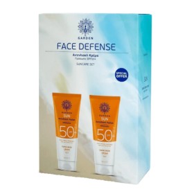 Garden Promo Face Defense Sun Face Cream Αντηλιακή Κρέμα Προσώπου με Οργανική Αλόη Spf50+ 2x50ml