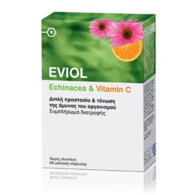 EVIOL Echinacea & Vitamin C Συμπλήρωμα με Βιταμίνη C & Εχινάκεια για το Ανοσοποιητικό 60 Μαλακές Κάψουλες