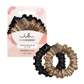 Invisibobble Sprunchie Slim Elegant Style True Golden Λεπτά Λαστιχάκια Μαλλιών για Απαλό Κράτημα 2 Τεμάχια