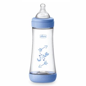 Chicco Perfect 5 Πλαστικό Μπιμπερό με Θηλή Σιλικόνης Σιέλ για 4m+ 300ml Chicco Perfect 5 Πλαστικό Μπιμπερό με Θηλή Σιλικόνης Σιέλ για 4m+ 300ml