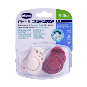 Chicco Physioforma Air Πιπίλα Σιλικόνης με Θηλή & Θήκη από 6-16m+ σε Μπεζ & Μπορντώ 2 Τεμάχια Chicco Physioforma Air Πιπίλα Σιλικόνης με Θηλή & Θήκη από 6-16m+ σε Μπεζ & Μπορντώ 2 Τεμάχια