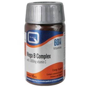 Quest Mega B Complex & C 1000mg Συμπλήρωμα με Βιταμίνες Β & C για Ενίσχυση του Νευρικού Συστήματος & Αντιμετώπιση του Άγχους 60 Ταμπλέτες