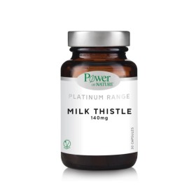 POWER OF NATURE Platinum Range Milk Thistle 140mg for Indigestion & Bloating 30 Herbal Capsules