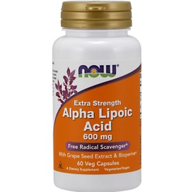 NOW Alpha Lipoic Acid 600mg 60 Φυτικές Κάψουλες