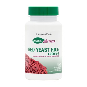 Natures Plus Herbal Actives Red Yeast Rice 1200mg για Μείωση της Χοληστερίνης 60 Φυτικές Κάψουλες