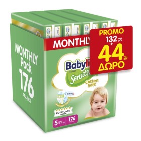 BABYLINO Promo Sensitive Monthly No.5 Junior (11-16kg) Baby Diapers 176 Pieces