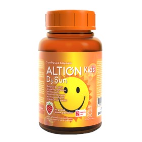 Altion Kids D3 Sun Βιταμίνη D3 100% Φυσικής Προέλευσης Γεύση Φράουλα 60 Ζελεδάκια