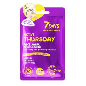 7days Mb Active Thursday Sheet Mask Μάσκα Προσώπου για Ακνεϊκές Επιδερμίδες με Παιώνια & Blueberry 28g