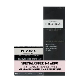 Filorga Promo Time-Filler Eyes 5 Xp Κρέμα Διόρθωσης Ματιών για Όλους Τους Τύπους Ρυτίδων 15ml & Nutri-Filler Lips Balm 4g