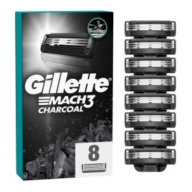 GILLETTE Mach3 Charcoal Replacement Shaver Heads 8 Pieces