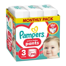 Pampers Active Baby Pants Μέγεθος 3 (6kg-11kg) Πάνες Βρακάκι 210 Τεμάχια [ Monthly Pack ]
