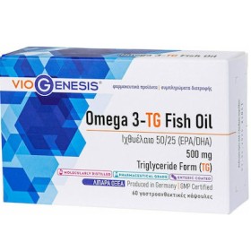 VIOGENESIS Omega 3-TG Fish Oil Ιχθυέλαιο 50/25 500mg 60 Κάψουλες