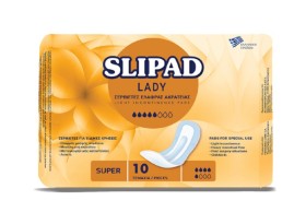 Slipad Σερβιέτα Super Ελαφράς Ακράτειας 10 Τεμάχια Slipad Σερβιέτα Super Ελαφράς Ακράτειας 10 Τεμάχια