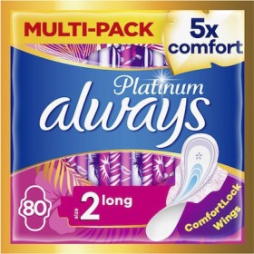 ALWAYS Platinum 2 Long Napkins with Wings Size 2 80 Pcs