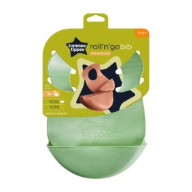 Tommee Tippee Roll & Go Silicone Baby Αδιάβροχη Βρεφική Σαλιάρα 6m+ Βεραμάν 1 Τεμάχιο