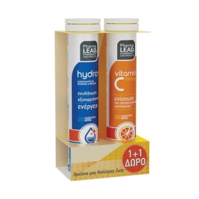 Pharmalead Promo Hydro+ Πολυβιταμίνες για Άμεση Ενυδάτωση & Ενέργεια & Εξισορρόπηση 20 Αναβράζοντα Δισκία & Δώρο Βιταμίνη C 1000mg 20 Αναβράζοντα Δισκία [1+1 Δώρο]