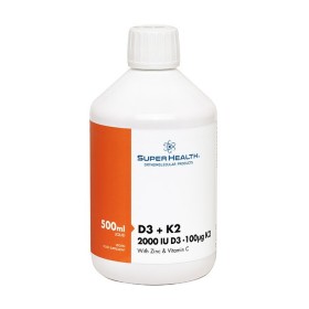 Super Health D3 2000iu & K2 100mg για το Ανοσοποιητικό & τα Οστά & τους Μύες 500ml Super Health D3 2000iu & K2 100mg για το Ανοσοποιητικό & τα Οστά & τους Μύες 500ml