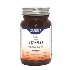 QUEST B-Compex Quick Release Συμπλήρωμα με Βιταμίνη Β Ταχείας Αποδέσμευσης για Υγιές Νευρικό Σύστημα 30 Ταμπλέτες