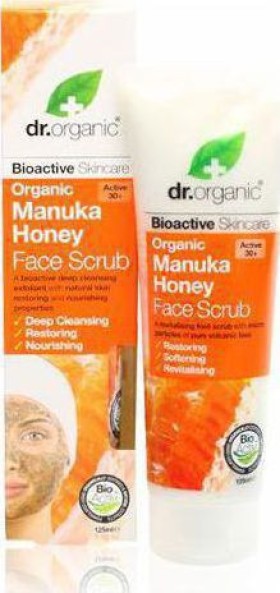 DR. ORGANIC Manuka Honey Face Scrub Κρέμα Απολέπισης Προσώπου με Βιολογικό Μέλι Μανούκα 125ml