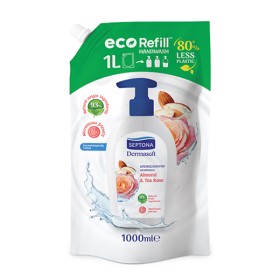 Septona Dermasoft Organic Honey & Ginger Ανταλλακτικό Υγρό Κρεμοσάπουνο με Αμύγδαλο & Tea Rose 1lt