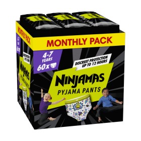 Pampers Ninjamas Pyjama Pants Πάνες Βρακάκι για Αγόρια 4-7 Ετών (17-30kg) 60 Τεμάχια [Monthly Box]