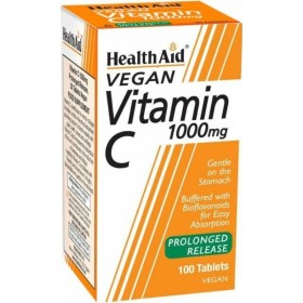 HEALTH AID Vitamin C 1000mg με Bioflavonoids  Συμπλήρωμα με Βιταμίνη C για Ενίσχυση του Ανοσοποιητικού Συστήματος 100 Ταμπλέτες