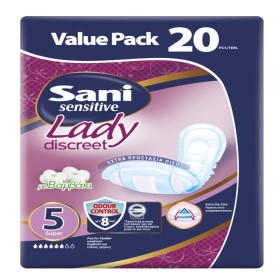 SANI Sensitive Lady Discreet Super No.5 Incontinence & Special Use Pads with Cotton 20 Pieces
