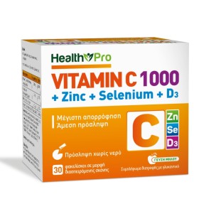 HEALTH PRO Vitamin C 1000 & Zinc & Selenium & D3 Συμπλήρωμα Διατροφής 30 Φακελίσκοι