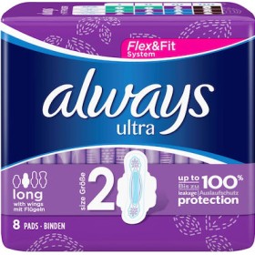 ALWAYS Ultra Long Plus Sanitary Pads with Wings Size 2 8 Pieces