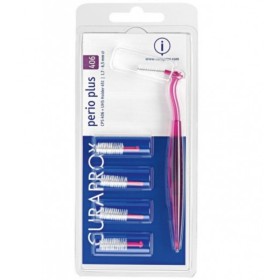 Curaprox Perio Plus 406 Μεσοδόντια Βουρτσάκια Φούξια 5 Τεμάχια & λαβή