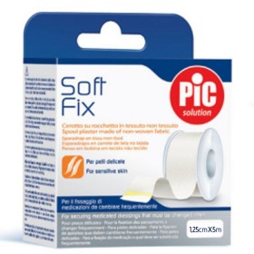 PIC SOLUTION Soft Fix Ρολό Λευκοπλάστη Από Μη Υφασμένο Ύφασμα 1.25cm x 5m 1 Τεμάχιο