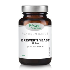 POWER OF NATURE Platinum Range Brewers Yeast 500mg για Ενέργεια & Τόνωση 30 Φυτικές Κάψουλες