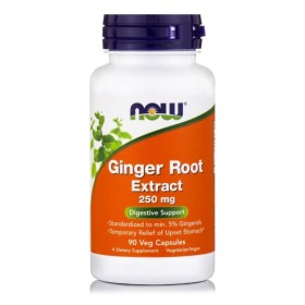NOW Ginger Root Extract Ανακούφιση από τη Ναυτία & τις Προσωρινές Στομαχικές Διαταραχές 250mg 90 Φυτικές Κάψουλες