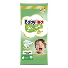 BABYLINO Value Pack Sensitive No.6 (13-18kg) Absorbent & Certified Friendly Baby Diapers 38 Pieces