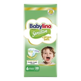 Babylino Value Pack Sensitive Cotton Soft No6 Βρεφικές Πάνες Extra Large 13-18kg 38 Τεμάχια
