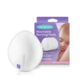 LANSINOH Washable Breast Pads for Nursing Mothers 4 Pieces